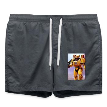 Kampfbot Roboter Supersoldat Maschine Krieger - Badeshorts - Anthrazit - Vorne - AI Model Male 185 light (185cm)