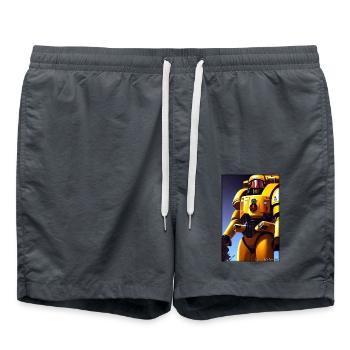 Kampfbot Roboter Supersoldat Maschine Krieger - Badeshorts - Anthrazit - Vorne - AI Model Male 185 light (185cm)