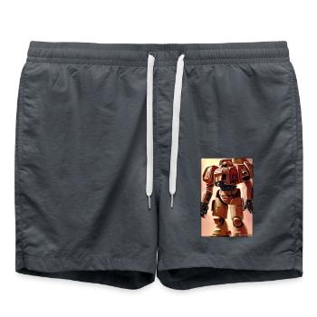 Kampfbot Roboter Supersoldat Maschine Krieger - Badeshorts - Anthrazit - Vorne - AI Model Male 185 light (185cm)