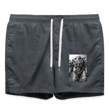Kampfbot Roboter Supersoldat Maschine Krieger - Badeshorts - Anthrazit - Vorne - AI Model Male 185 light (185cm)