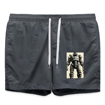 Kampfbot Roboter Supersoldat Maschine Krieger - Badeshorts - Anthrazit - Vorne - AI Model Male 185 light (185cm)