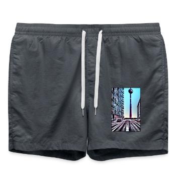Berlin Berlin TV Tower City Landmark - Swim Trunks - anthracite - Front - AI Model Male 185 light (185cm)