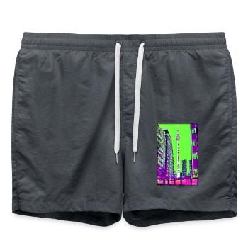 Berlin Berliner Fernsehturm Stadt Wahrzeichen - Badeshorts - Anthrazit - Vorne - AI Model Male 185 light (185cm)