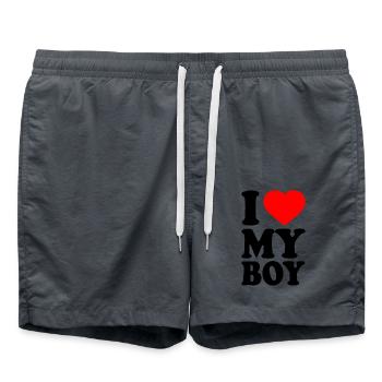 I love my boy - Short de bain - charbon - Devant - AI Model Male 185 light (185cm)