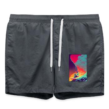 Surfer fille fille femme planche de surf vagues mer - Short de bain - charbon - Devant - AI Model Male 185 light (185cm)