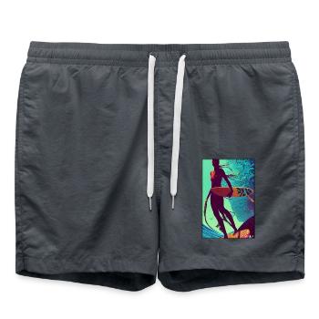 Surfer fille fille femme planche de surf vagues mer - Short de bain - charbon - Devant - AI Model Male 185 light (185cm)