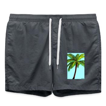 Palm Beach Holiday Summer Sun Sea Travel Holidays - Swim Trunks - anthracite - Front - AI Model Male 185 light (185cm)