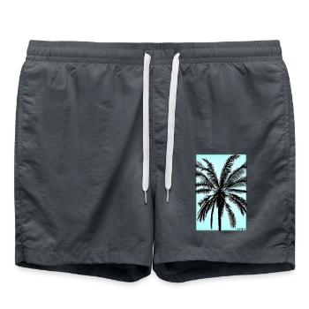 Palm Beach Holiday Summer Sun Sea Travel Holidays - Swim Trunks - anthracite - Front - AI Model Male 185 light (185cm)