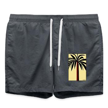Palm Beach Holiday Summer Sun Sea Travel Holidays - Swim Trunks - anthracite - Front - AI Model Male 185 light (185cm)