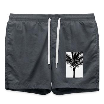 Palm Beach Holiday Summer Sun Sea Travel Holidays - Swim Trunks - anthracite - Front - AI Model Male 185 light (185cm)