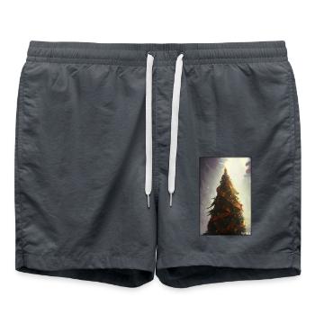 Weinachten Weihnachtsbaum weihnachtlich Winter - Badeshorts - Anthrazit - Vorne - AI Model Male 185 light (185cm)