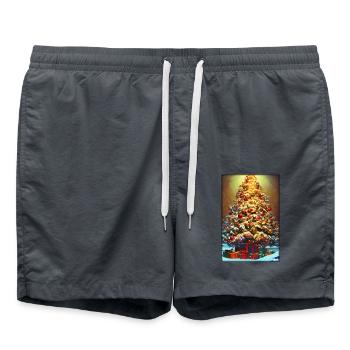 Weinachten Weihnachtsbaum weihnachtlich Winter - Badeshorts - Anthrazit - Vorne - AI Model Male 185 light (185cm)