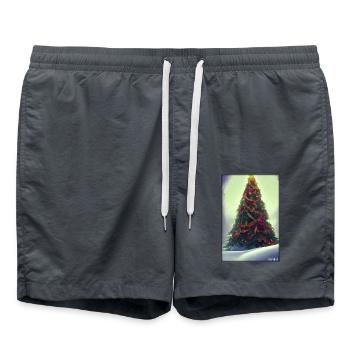 Weinachten Weihnachtsbaum weihnachtlich Winter - Badeshorts - Anthrazit - Vorne - AI Model Male 185 light (185cm)
