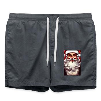 Weinachten Weihnachtsmann weihnachtlich Winter - Badeshorts - Anthrazit - Vorne - AI Model Male 185 light (185cm)