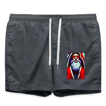 Weihnachtsmann Weihnachten Zukunft Cyber Neon Punk - Badeshorts - Anthrazit - Vorne - AI Model Male 185 light (185cm)