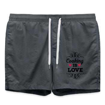 Cuisiner, c’est l’amour - Short de bain - charbon - Devant - AI Model Male 185 light (185cm)
