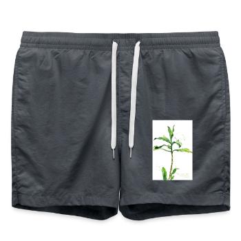 Dragon Tree Watercolor Sketch Poster - Swim Trunks - anthracite - Front - AI Model Male 185 light (185cm)