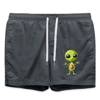 Cooler Alien Avocado mit Sonnenbrille Design - Badeshorts - Anthrazit - Vorne - AI Model Male 185 light (185cm)