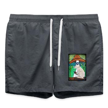 Mouse with bees in the rain - Swim Trunks - anthracite - Front - AI Model Male 185 light (185cm)