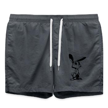Lapin mignon avec de grands yeux et de grandes oreilles - Short de bain - charbon - Devant - AI Model Male 185 light (185cm)