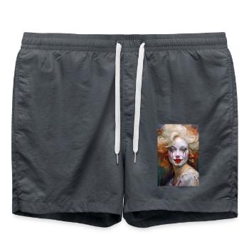 Portrait von einem bunten Clown 3 - Badeshorts - Anthrazit - Vorne - AI Model Male 185 light (185cm)