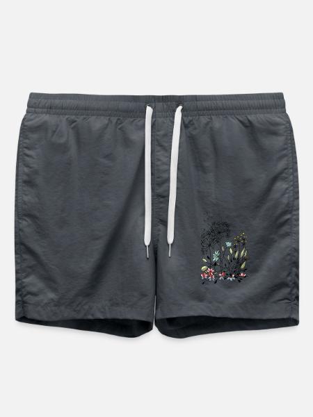 Flowers - Swim Trunks - anthracite
