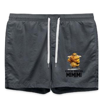 Biene Bienen Honigbienen Ich höre immer nur Mimimi - Badeshorts - Anthrazit - Vorne - AI Model Male 185 light (185cm)