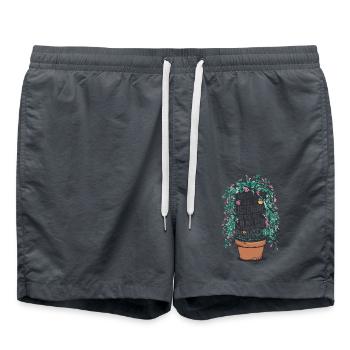 Kopf bei den Pflanzen, Herz im Garten - Badeshorts - Anthrazit - Vorne - AI Model Male 185 light (185cm)