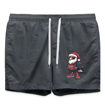 Adler Weihnachten Comic Cool - Badeshorts - Anthrazit - Vorne - AI Model Male 185 light (185cm)
