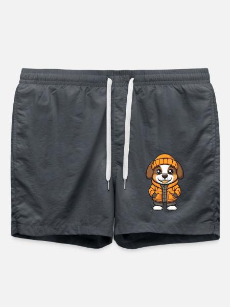 Saint Bernard Dog Cartoon - Swim Trunks - anthracite