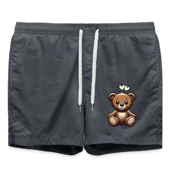 Ours en peluche Amour - Short de bain - charbon - Devant - AI Model Male 185 light (185cm)