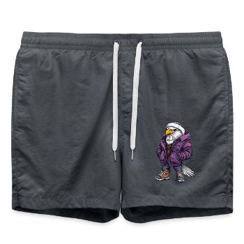 Eagle Funny Winter - Swim Trunks - anthracite - Front - AI Model Male 185 light (185cm)