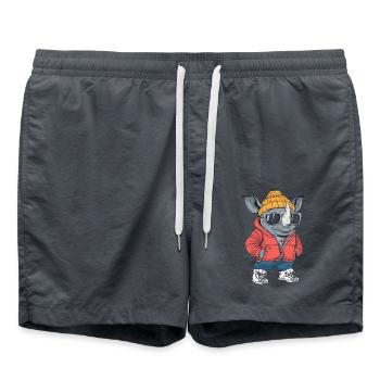 Nashorn Cool Comic - Badeshorts - Anthrazit - Vorne - AI Model Male 185 light (185cm)