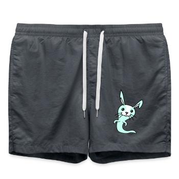 Bunny Ghost Ghost Haunting Halloween Creepy Cute - Swim Trunks - anthracite - Front - AI Model Male 185 light (185cm)