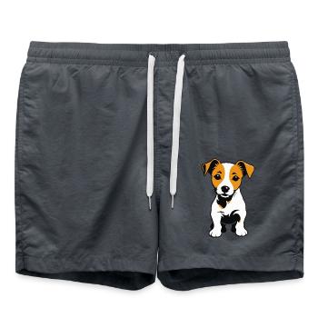 Jack Russell Terrier - Pet Dog Design - Swim Trunks - anthracite - Front - AI Model Male 185 light (185cm)