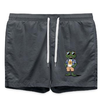 Funny Summer Frog - Swim Trunks - anthracite - Front - AI Model Male 185 light (185cm)