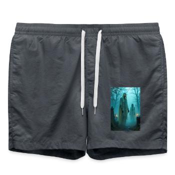 Dziady, slawische Ahnengeister auf dem Friedhof - Badeshorts - Anthrazit - Vorne - AI Model Male 185 light (185cm)