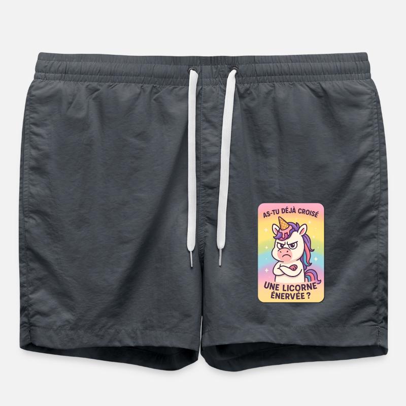 licorne énervée - Short de bain - charbon