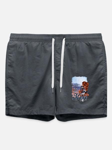 Ich will Meer – maritimes Mädchen Design - Badeshorts - Anthrazit