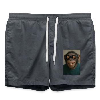 Bitcoin meets Monkey Joe - Swim Trunks - anthracite - Front - AI Model Male 185 light (185cm)