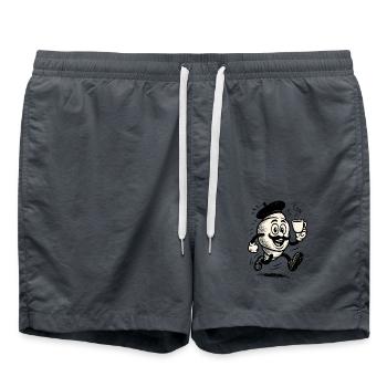 Französisches Croissant - Badeshorts - Anthrazit - Vorne - AI Model Male 185 light (185cm)