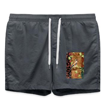 Bunter Vogel - Badeshorts - Anthrazit - Vorne - AI Model Male 185 light (185cm)