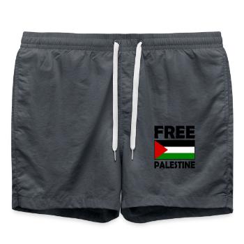Free palestine - Short de bain - charbon - Devant - AI Model Male 185 light (185cm)