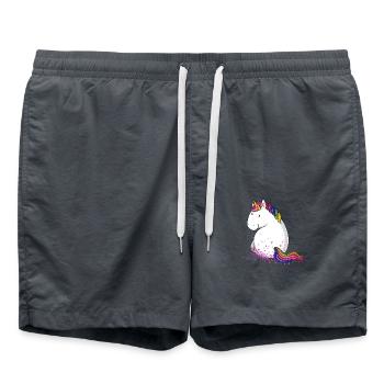 Konfetti Einhorn Comic - Badeshorts - Anthrazit - Vorne - AI Model Male 185 light (185cm)