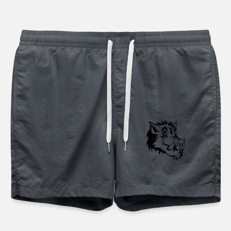 Wild boar head funny - Swim Trunks - anthracite