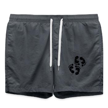Feet twins stamp - Swim Trunks - anthracite - Front - AI Model Male 185 light (185cm)