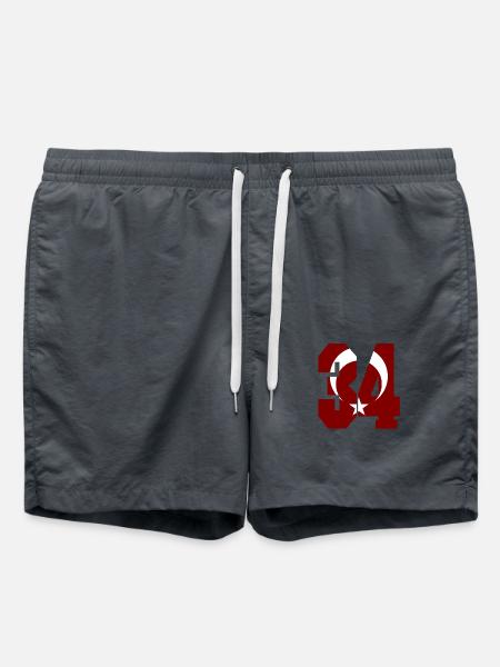 Istanbul 34 Turkey flag without white outline - Swim Trunks - anthracite