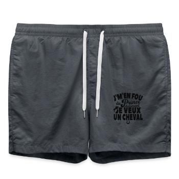 Je M'en Fou Du Prince Charmant Je Veux Un Cheval - Short de bain - charbon - Devant - AI Model Male 185 light (185cm)