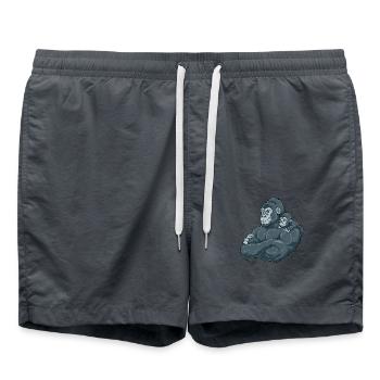 Starker Gorilla mit Gorilla Kind - Badeshorts - Anthrazit - Vorne - AI Model Male 185 light (185cm)
