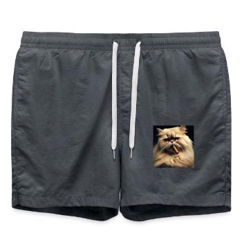 Chat persan Negan avec cigare - Short de bain - charbon - Devant - AI Model Male 185 light (185cm)